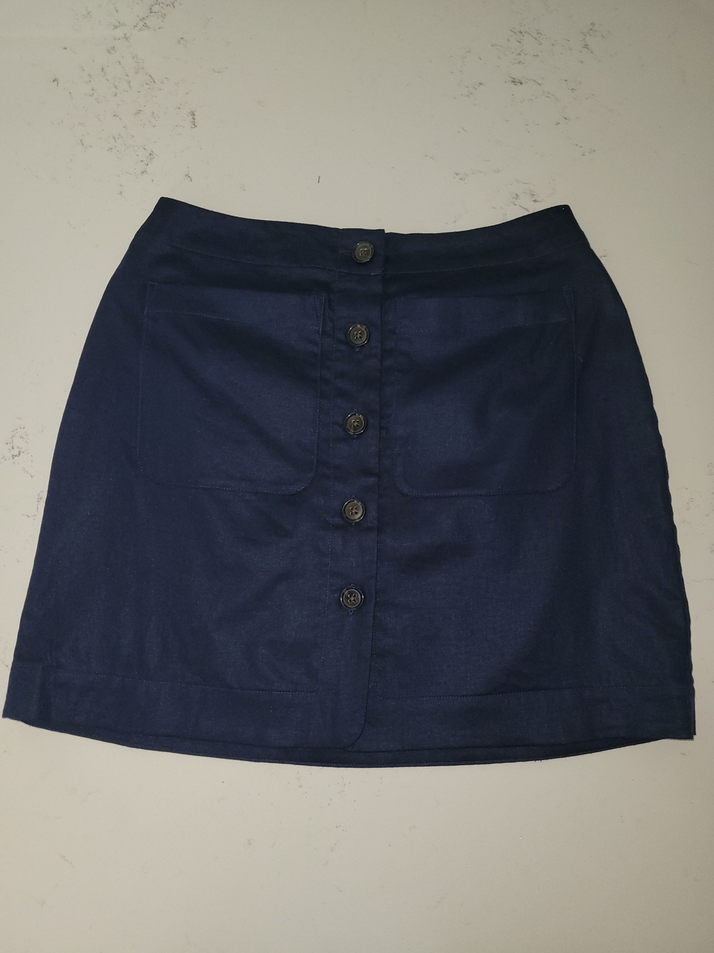 Banana Republic Navy Button-Front Mini Skirt